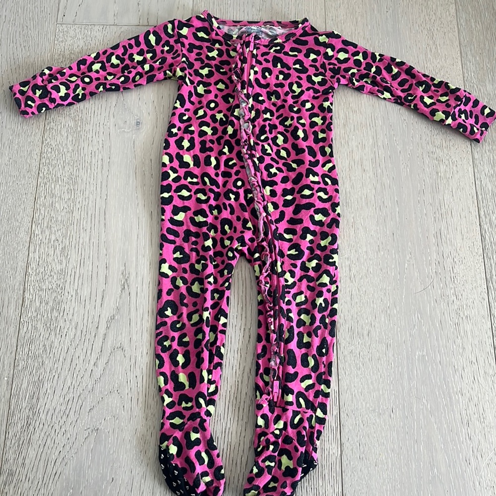 Posh Peanut Pink Leopard Print Footie